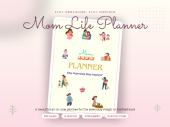 Mom Life Undated Digital Planner-Blush Pink