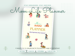 Mom Life Undated Digital Planner-Minty White