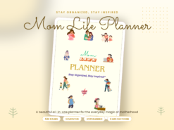 Mom Life Undated Digital Planner-Pastel Yellow
