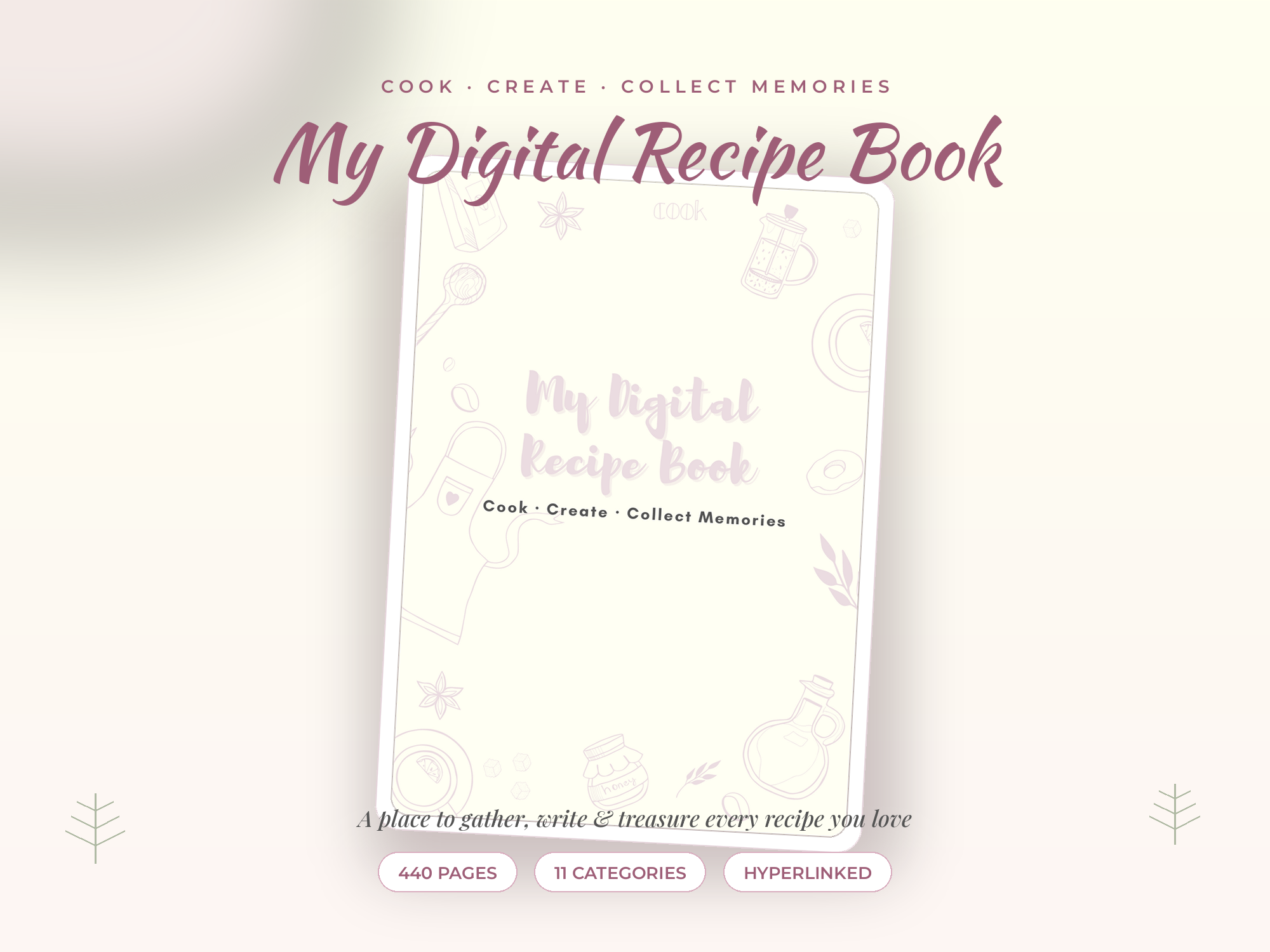 Digital Recipe Book-Pink Blossom