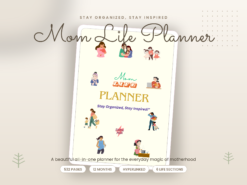 Mom Life Undated Digital Planner-Beige