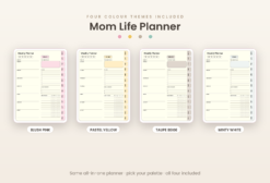 Mom Life Undated Digital Planner | ALL 4 COLOR THEMES INCLUDED