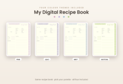 Digital Recipe Book | 4 COLOR THEMES INCLUDED